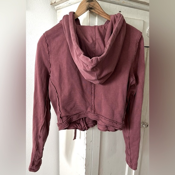 Free People | Women’s dark mauve You Asked For It Moto jacket hoodie, size S - Picture 8 of 16